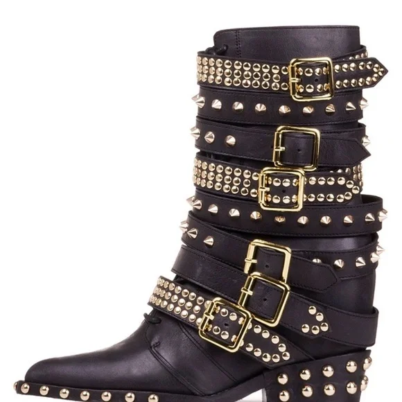 Jeffrey Campbell Draco Studded Black Boots Sz 11 New - Picture 6 of 6
